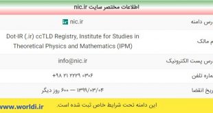 بررسی دامنه ملی ایرن